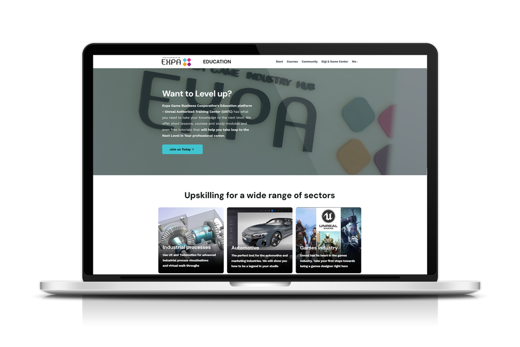 Expa LearnWorlds Homepage - Laptop Mockup